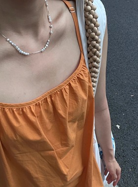 天然淡水巴洛克珍珠925银项链