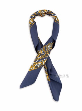 经典耐看藏青色腰果花方巾纯棉腕巾佩斯利头巾男骑行面罩Bandanna