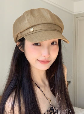 2026新款春透气薄款复古贝雷帽女