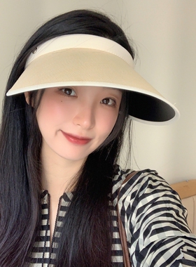 防晒帽户外韩版女夏季大檐发箍式