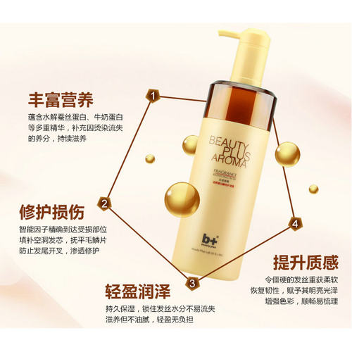 b+正品香薰罗曼深层修复滋养去屑洗发水护发素一分钟发膜洗护套装 - 图2