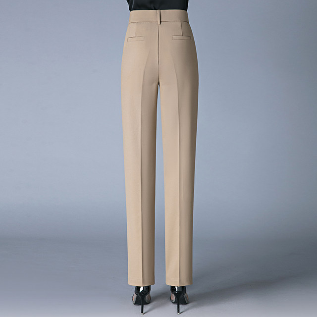 Women High Waist Floor-Length Suits Pants Autumn Winter White