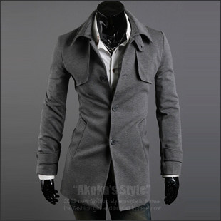 Autumn and winter men's Korean slim jacket woolen coat