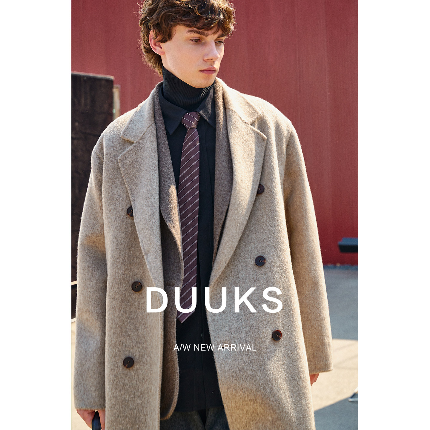 假两件100%羊毛呢子大衣男士中长款秋冬季韩版绒双面呢外套,淘宝优惠券,粉丝福利购,淘宝优惠卷