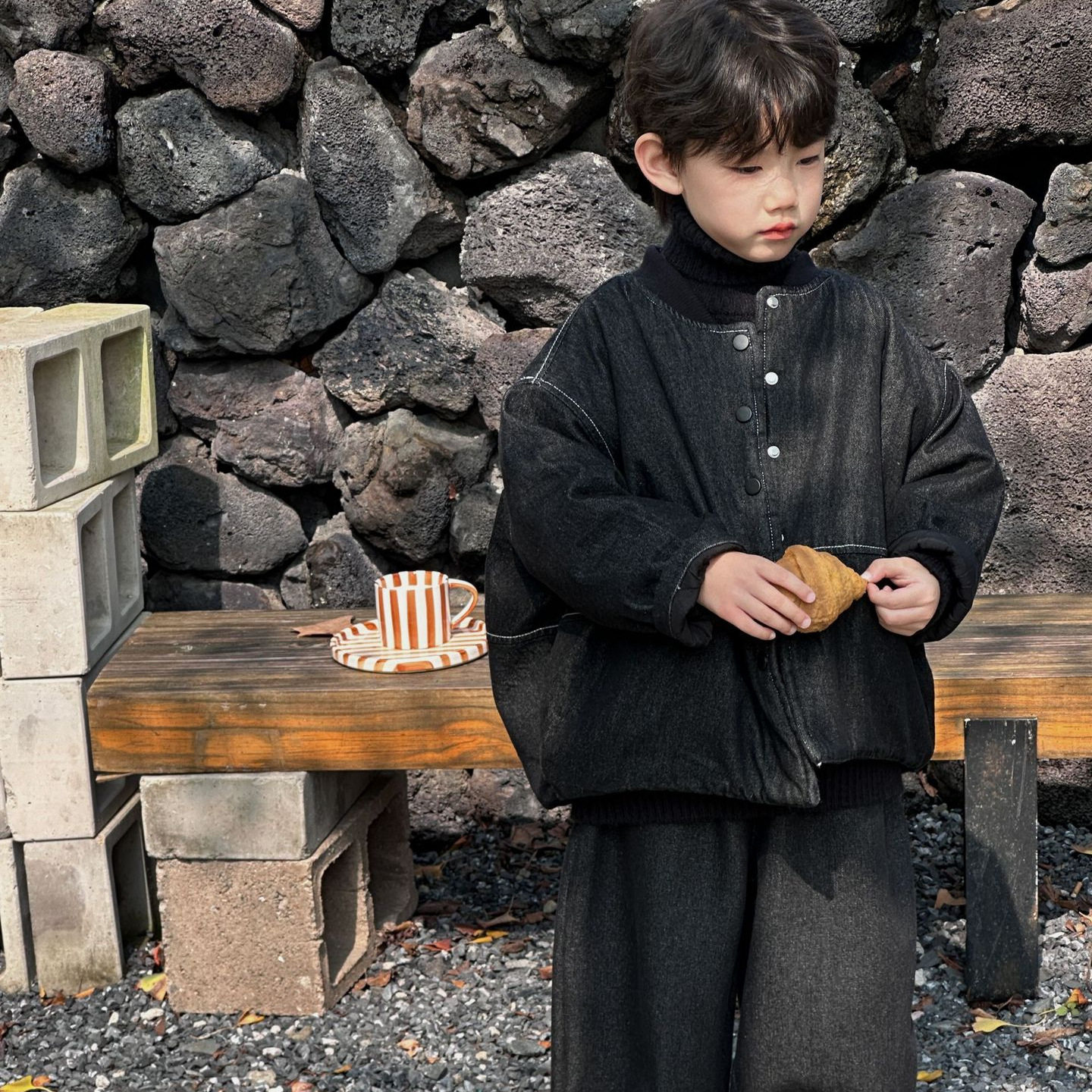 貌貌妈家2025冬季新款儿童搭复古牛仔加厚外套男女童韩版加绒棉衣,淘宝优惠券,粉丝福利购,淘宝优惠卷