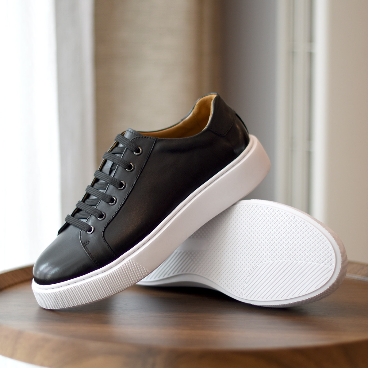 /靓仔出街/英伦复古手工小黑鞋真皮休闲运动鞋潮流厚底板鞋男黑色,淘宝优惠券,粉丝福利购,淘宝优惠卷