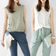 Pure cotton loose sleeveless vest bottoming shirt outer top