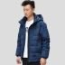 Bộ đồ tập thể dục nam Li Ning ngắn xuống áo khoác dày chống gió ấm áp áo khoác trùm đầu 2018 mùa đông AYMN111 - Thể thao xuống áo khoác