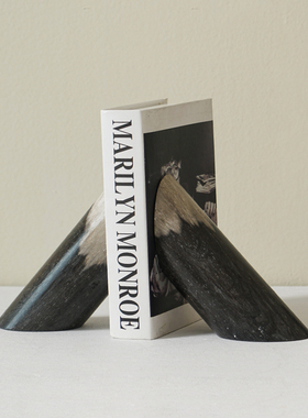 办公室桌面摆件木化石石书靠书档