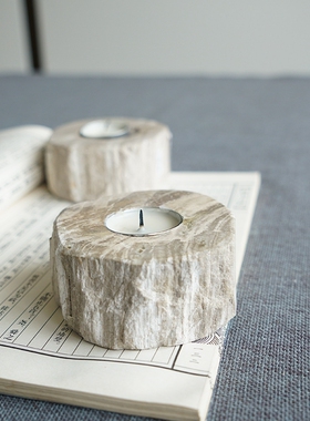 氛围感烛台木化石装饰