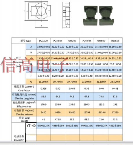PQ3535磁芯骨架双槽卧式7+7针 - 图1