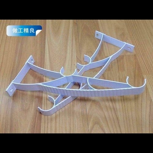 加长型窗帘杆罗马杆支架/白色铝合金双开口支架/适用于双杆打孔环 - 图3