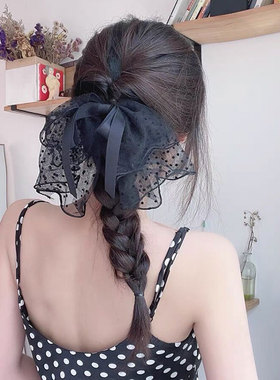 日韩风顶夹超仙森系蕾丝蝴蝶结