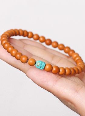 精品橄榄核尖圆珠文玩手链女单圈