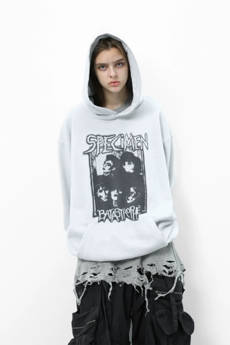 Unonconwonworld FW19 подземная группа печатная стирка, старый свитер с капюшоном и женские блоки