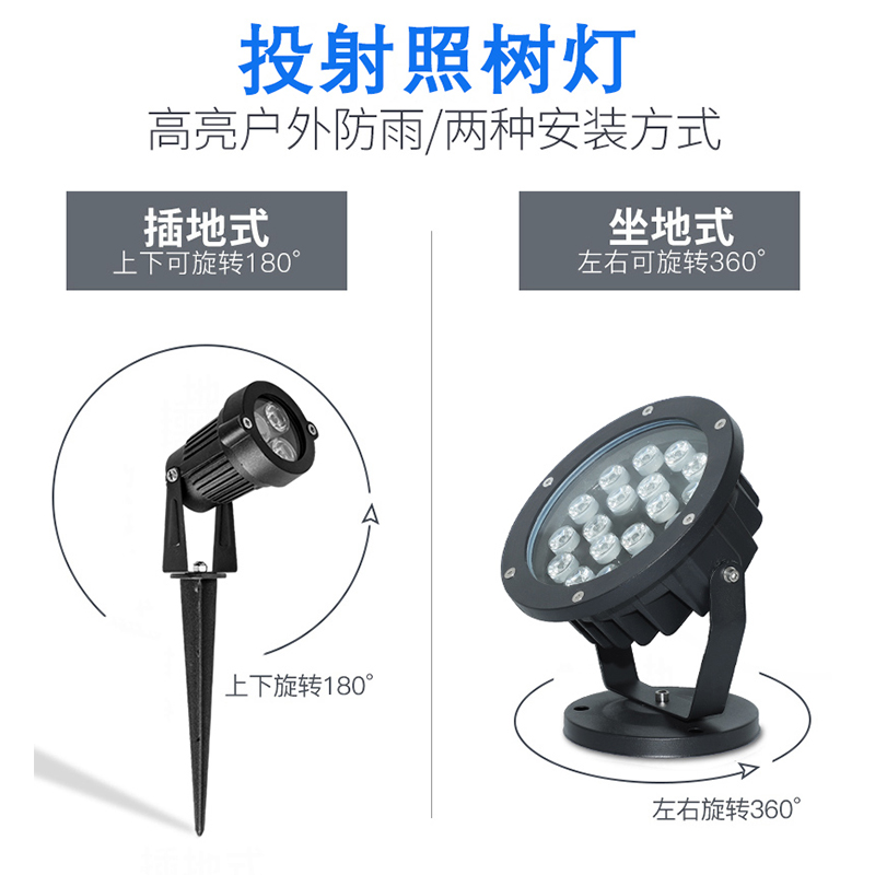 LED3w插地灯 草坪灯 庭院灯 景观照树灯 花园别墅 草地广场射灯 - 图1