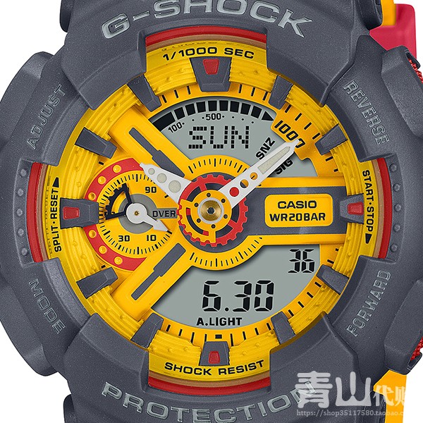 日代购卡西欧G-SHOCK新款柠檬黄配色石英机芯男表GMA-S110Y-9AJF-图1