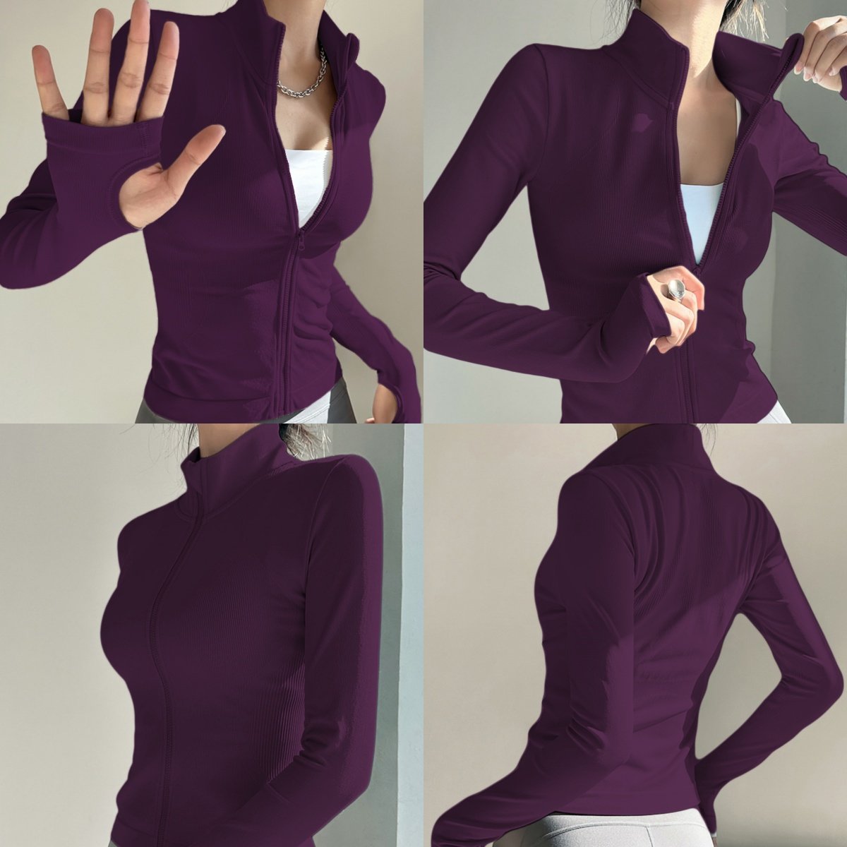瑜伽服女秋冬季拉链外套运动上衣修身长袖外穿跑步专业训练健身服,淘宝优惠券,粉丝福利购,淘宝优惠卷