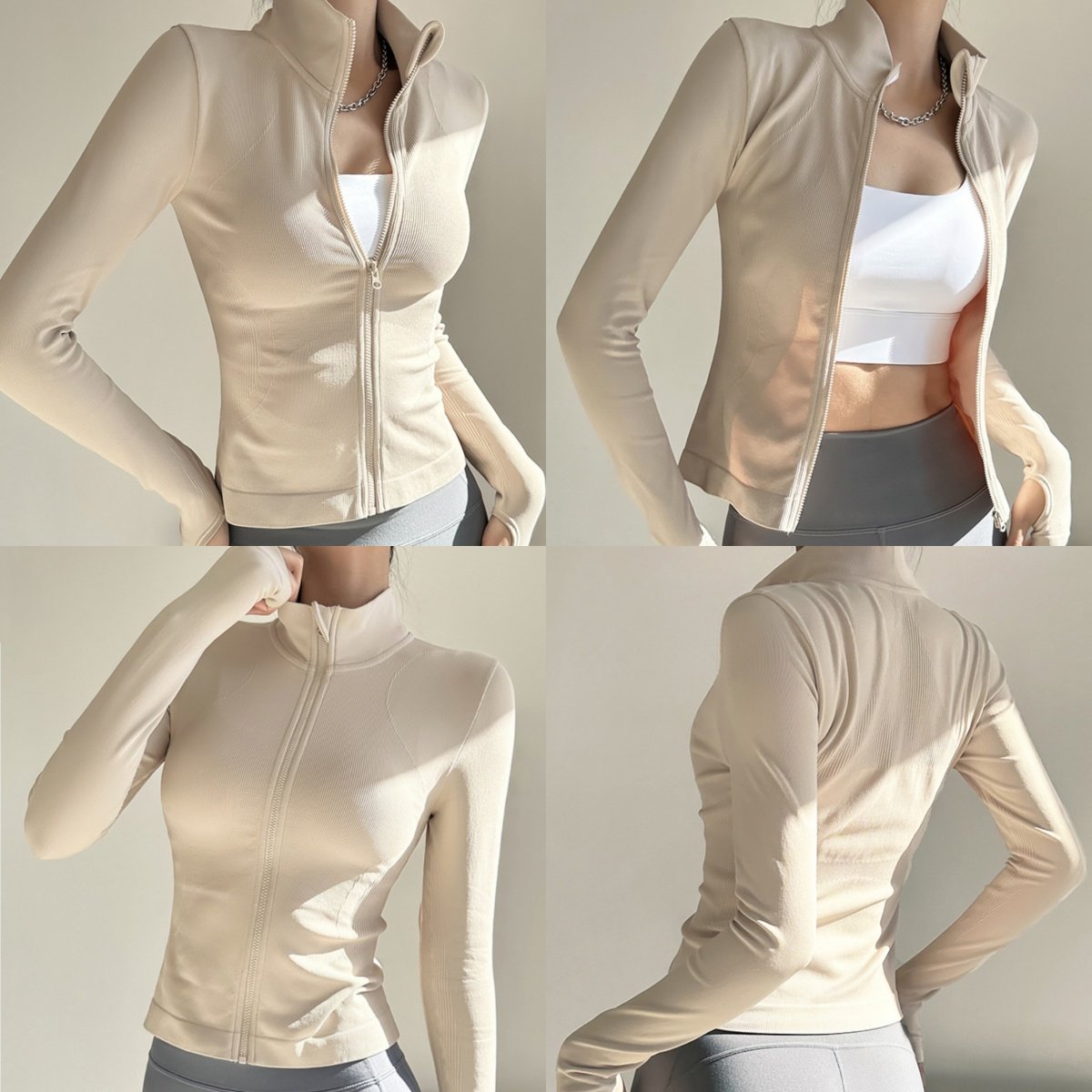 瑜伽服女秋冬季拉链外套运动上衣修身长袖外穿跑步专业训练健身服,淘宝优惠券,粉丝福利购,淘宝优惠卷