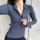 磨毛秋冬新品半拉链显瘦瑜伽服女高领上衣长袖外穿运动训练健身服