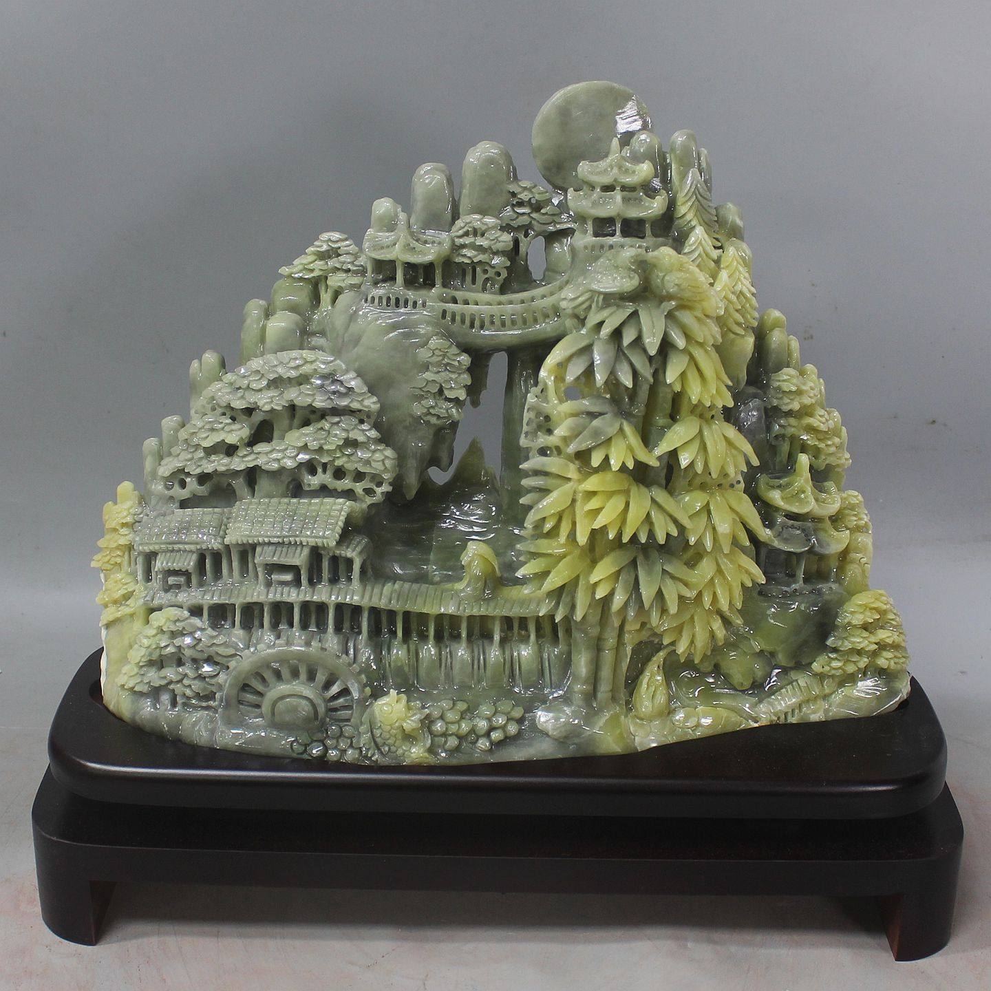 天然玉石摆件岫玉山水摆件岫岩花玉山水世外桃源玉石家居客厅摆件,淘宝优惠券,粉丝福利购,淘宝优惠卷