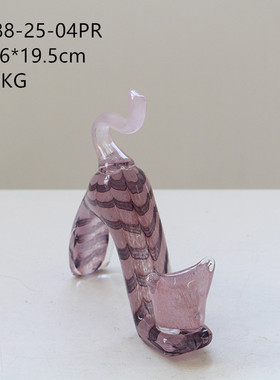 可爱礼物艺术琉璃伸懒腰小猫摆件轻奢装饰客厅创意个性酒柜桌面