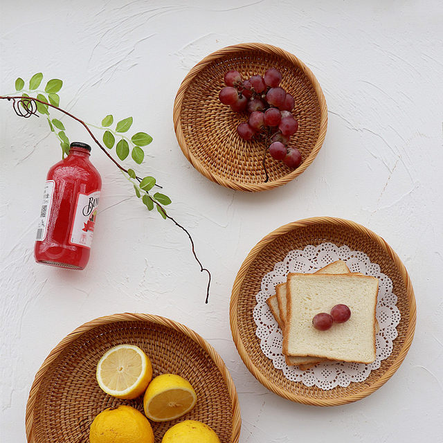 Vietnam imported pure handmade rattan woven storage tray