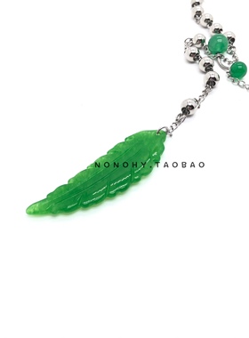 玉石钛钢街头风项链