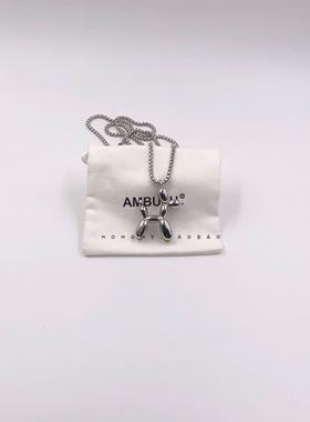 amb同款钛钢项链小狗锁骨链礼物