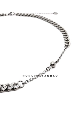 张艺兴街舞国潮同款不褪色钛钢古巴拼接圆球项链男女个性嘻哈说唱