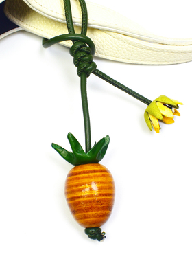 洋芋【如意菠萝花】立体牛皮挂件