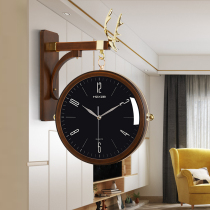 Nordic Bifacial Hang Clocks Brief Silent Clock Deer Head Fashion Living Room Home Watch Personality Creative Decoration Hanging Watch