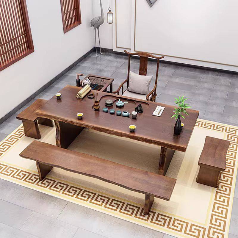 新中式大板茶桌茶具套装一体禅意办公室茶台家用实木泡茶桌椅组合,淘宝优惠券,粉丝福利购,淘宝优惠卷