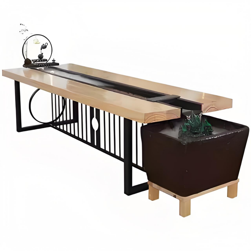 新中式循环流水茶台实木大板桌景观一体禅意可养鱼功夫茶桌椅组合,淘宝优惠券,粉丝福利购,淘宝优惠卷