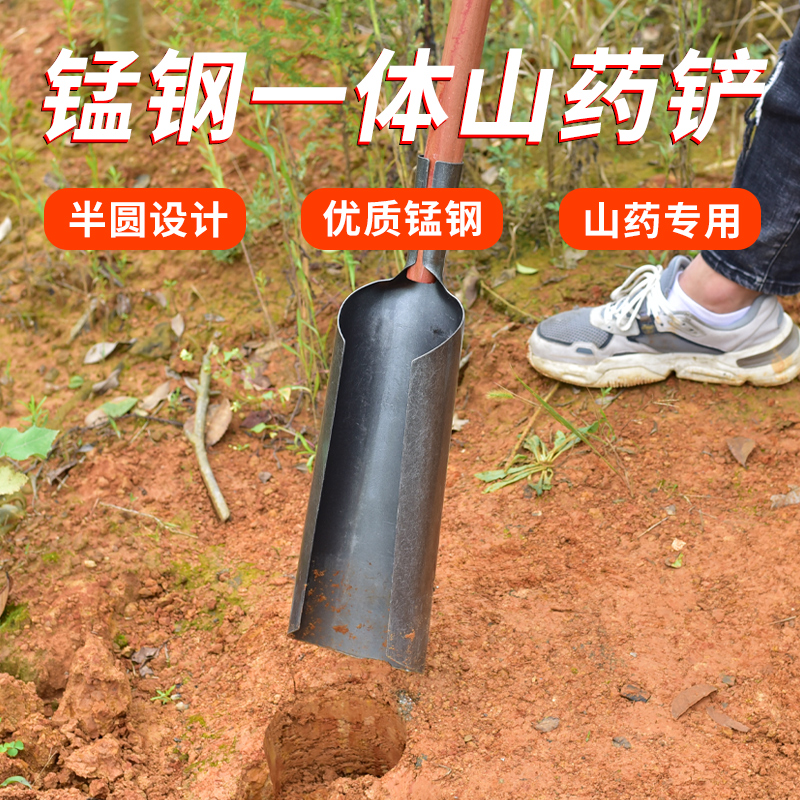 挖树铲锰钢加厚全钢铁锹农用全钢工具挖土钢铲铁铲家用平头树根锹-图1