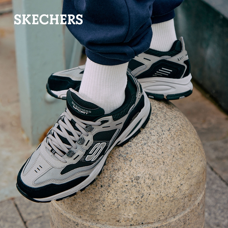 Skechers斯凯奇男鞋夏季复古潮流百搭运动鞋厚底增高老爹鞋休闲鞋