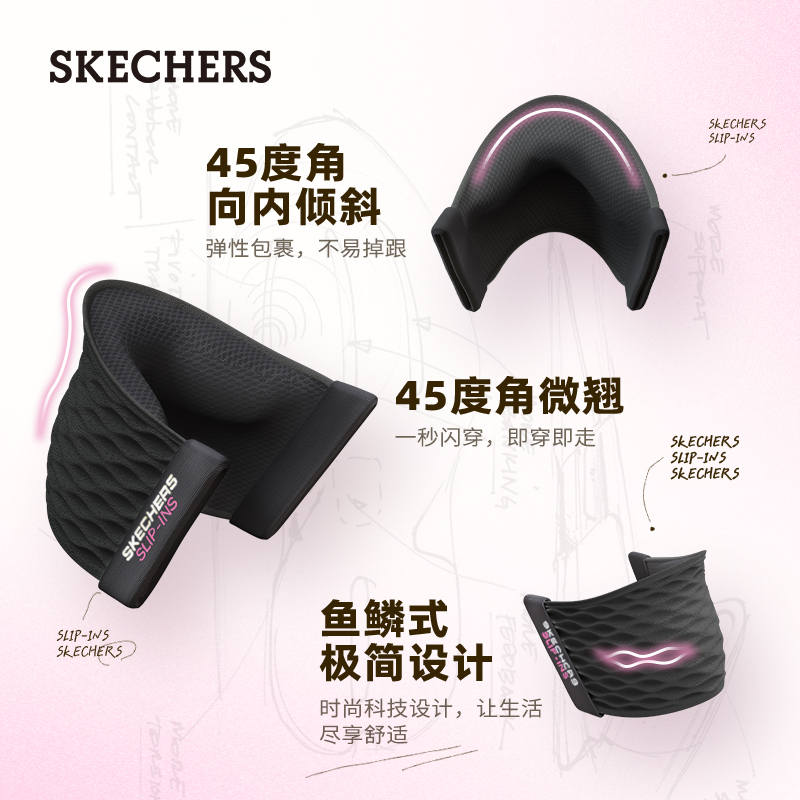 【闪穿鞋】Skechers斯凯奇Slip ins系列夏女鞋一脚蹬休闲鞋运动鞋 - 图1