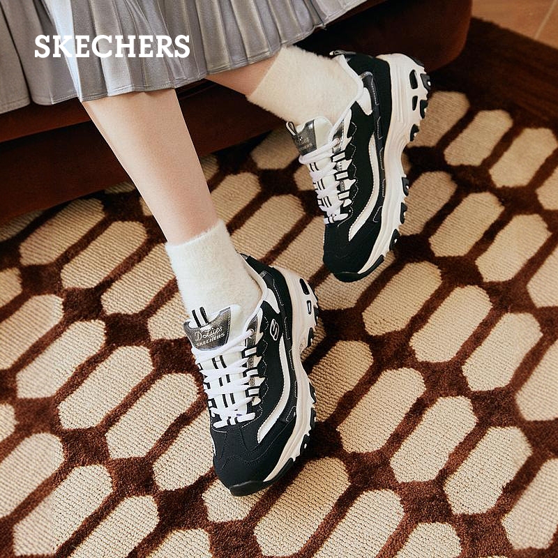 Skechers斯凯奇珠珠熊小香风女鞋熊猫鞋春夏厚底增高显脚瘦老爹鞋-图3