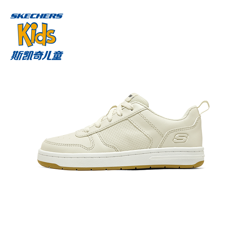 Skechers斯凯奇童鞋2024年春夏新款男童复古板鞋百搭小白鞋休闲鞋 - 图3