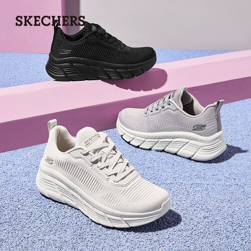 斯凯奇夏季女鞋厚底增高小白鞋休闲耐磨慢跑鞋高回弹软底运动鞋 - 图3