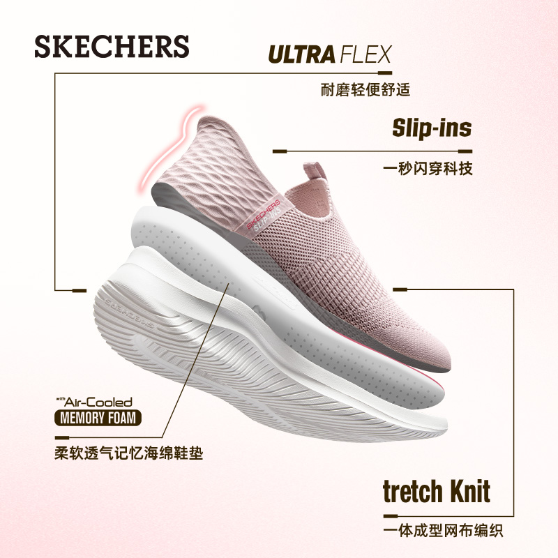 【闪穿鞋】Skechers斯凯奇Slip ins不弯腰一脚蹬女舒适休闲健步鞋 - 图2