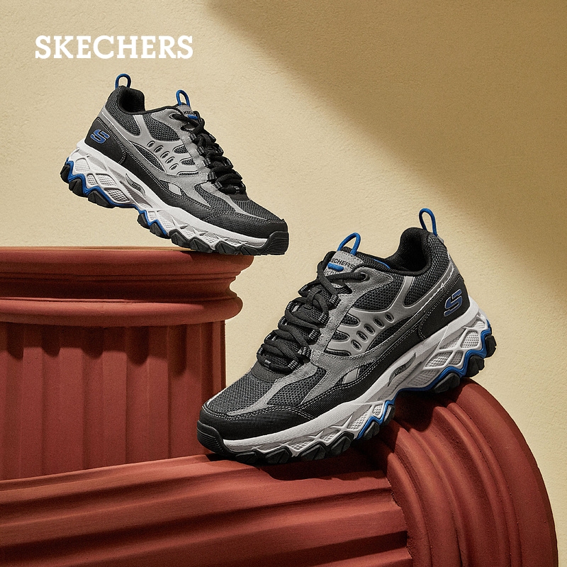 skechers春新款网布拼接时尚运动男 skechers老爹鞋