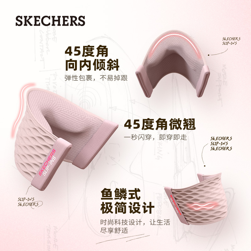 【闪穿鞋】Skechers斯凯奇Slip ins不弯腰一脚蹬女舒适休闲健步鞋 - 图1