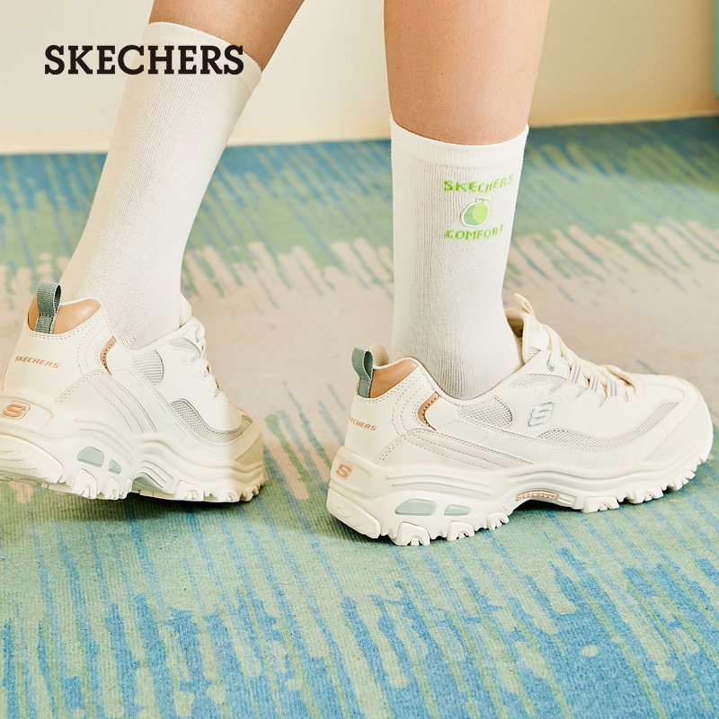 Skechers斯凯奇女鞋夏季复古撞色熊猫鞋温柔厚底老爹鞋休闲运动鞋 - 图1