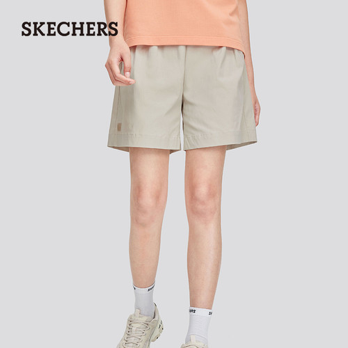 斯凯奇梭织短裤凉感直筒运动五分裤夏季新款女款户外休闲简约百搭 - 图2
