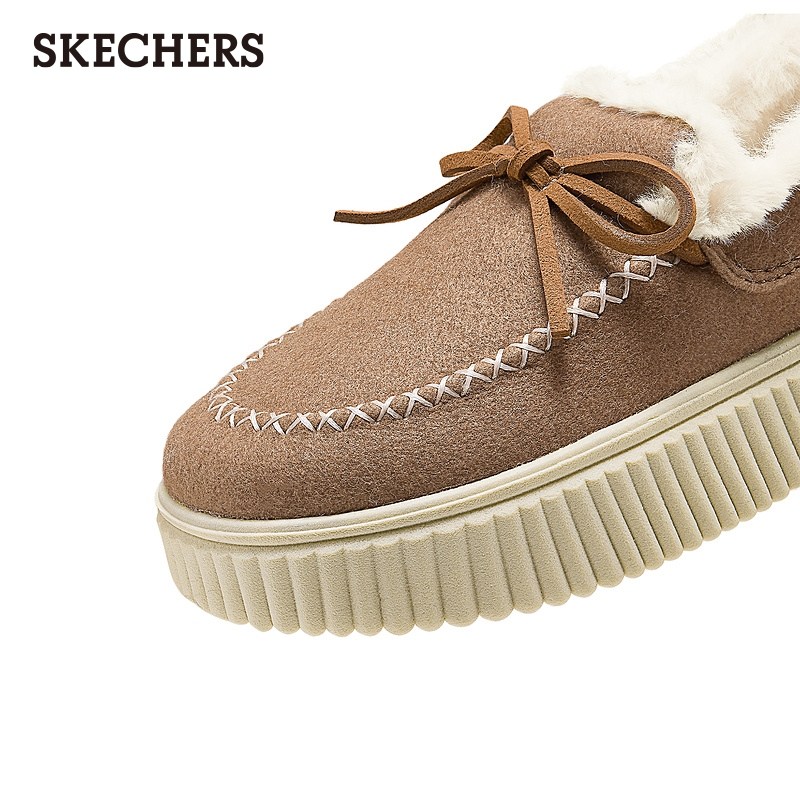 斯凯奇冬季女乐福鞋加绒保暖毛毛鞋厚底耐磨松糕鞋豆豆鞋浅口单鞋,淘宝优惠券,粉丝福利购,淘宝优惠卷