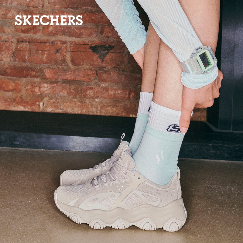 Skechers斯凯奇啵啵熊夏季女鞋复古老爹鞋厚底熊猫鞋运动休闲鞋 - 图1