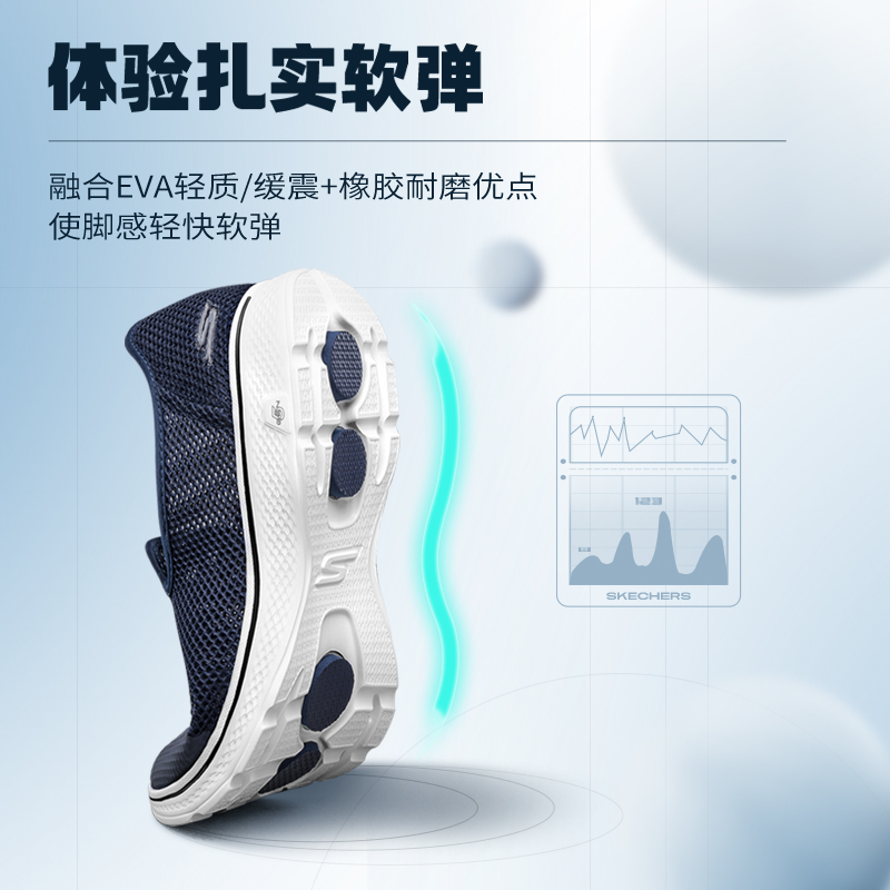 Skechers斯凯奇春夏男鞋网状透气舒适一脚蹬休闲鞋轻质缓震健步鞋 - 图3