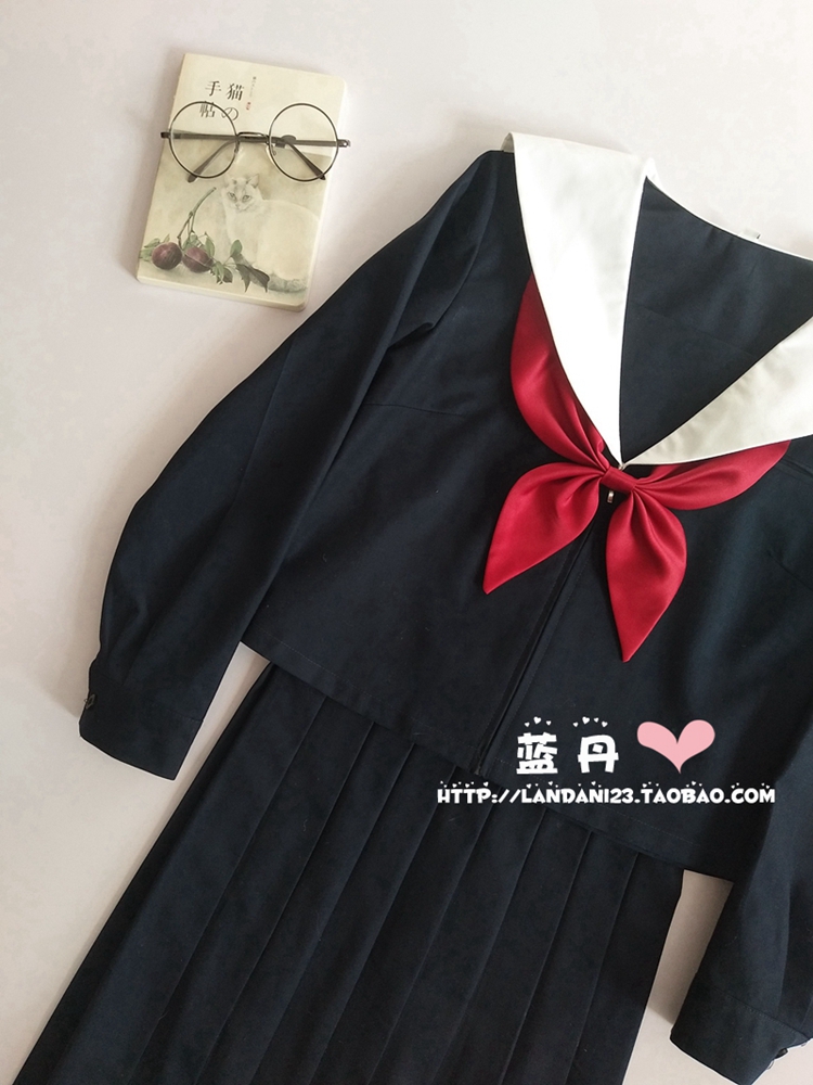 春季新款日本学生校服JK制服水手服长袖冬服基础款名古屋襟关东襟-图2