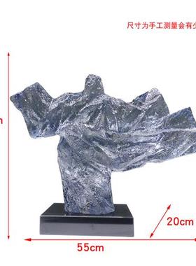 新中式酒店别墅家居透明树脂抽象太极人物摆件桌面装饰品太极雕塑